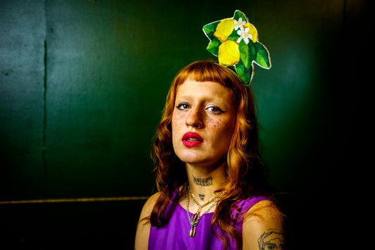 Lemons Needlepoint Headpiece