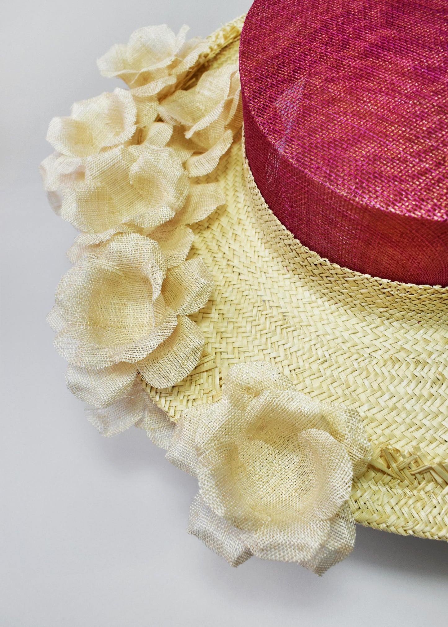Straw Floral Boater Hat