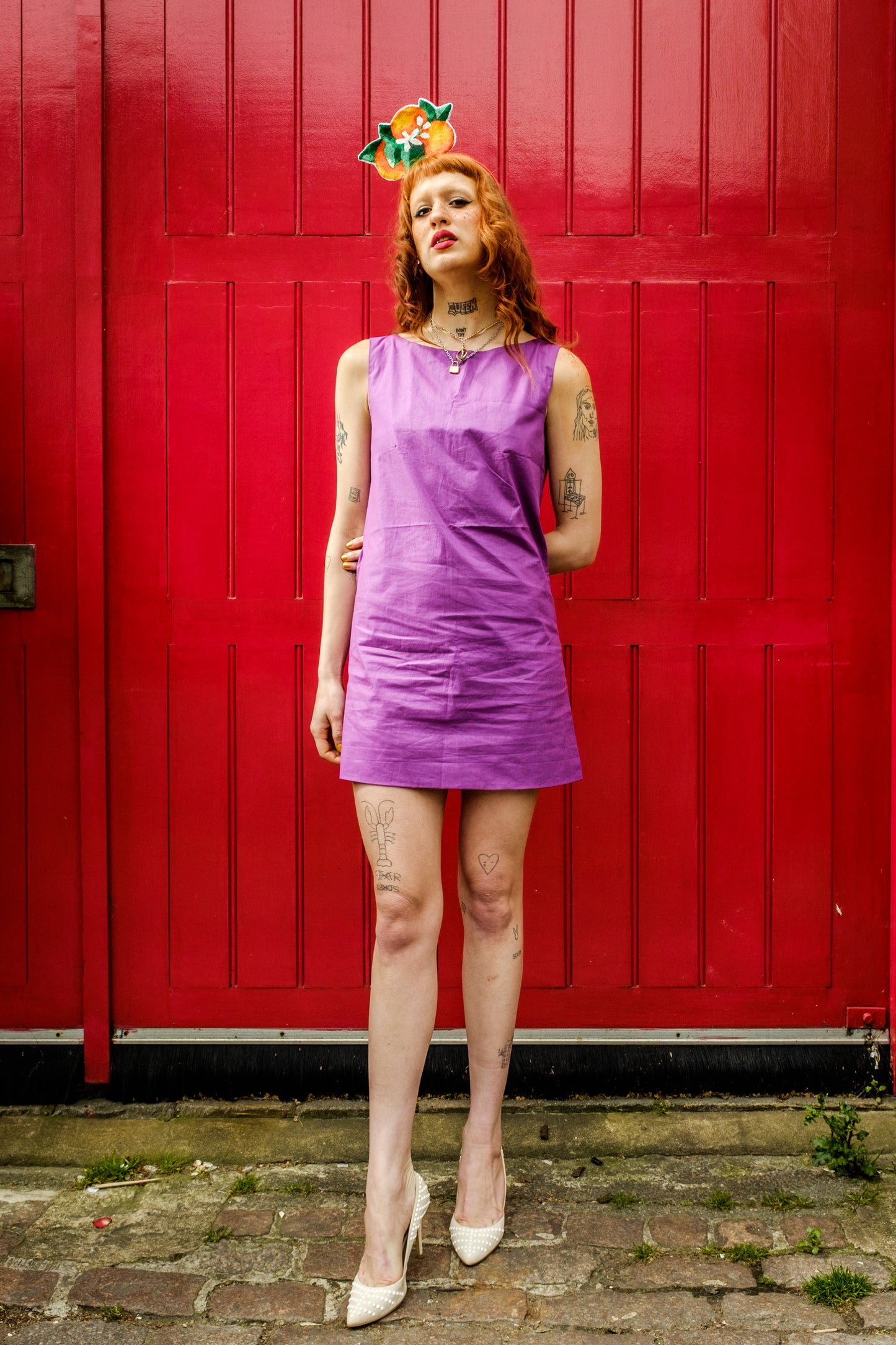 Sweet Oranges Needlepoint Headpiece