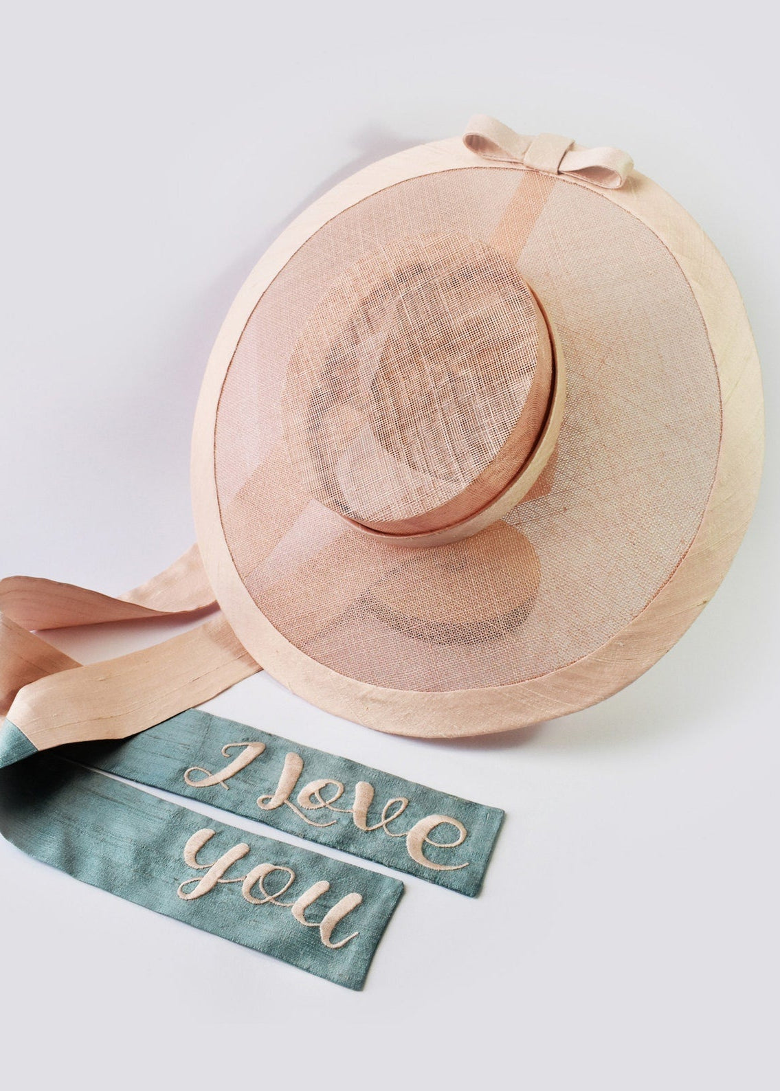 I LOVE YOU Sinamay Straw Hat