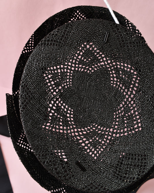 BLACK PEONY Straw Hat