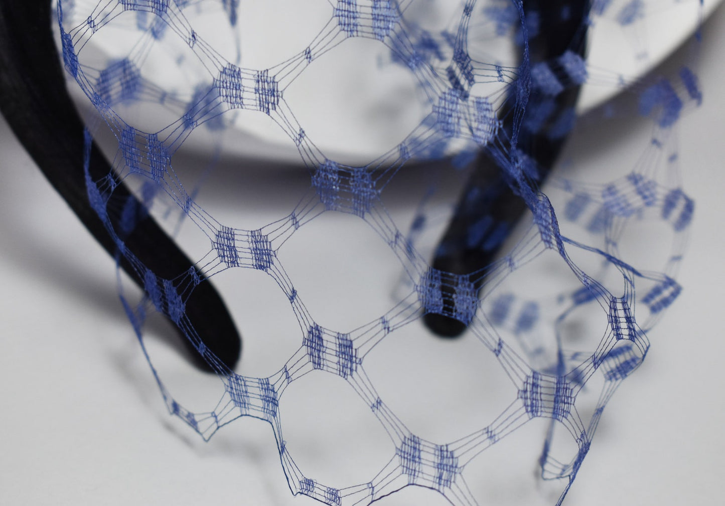 Navy Bow Silk Abaca Headband
