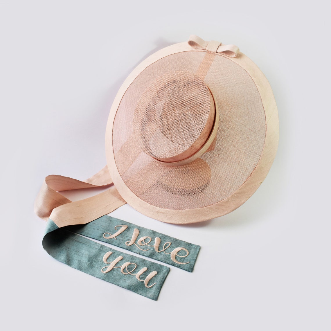 I LOVE YOU Sinamay Straw Hat