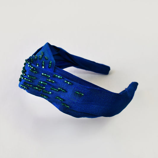 Royal Blue Silk Headband
