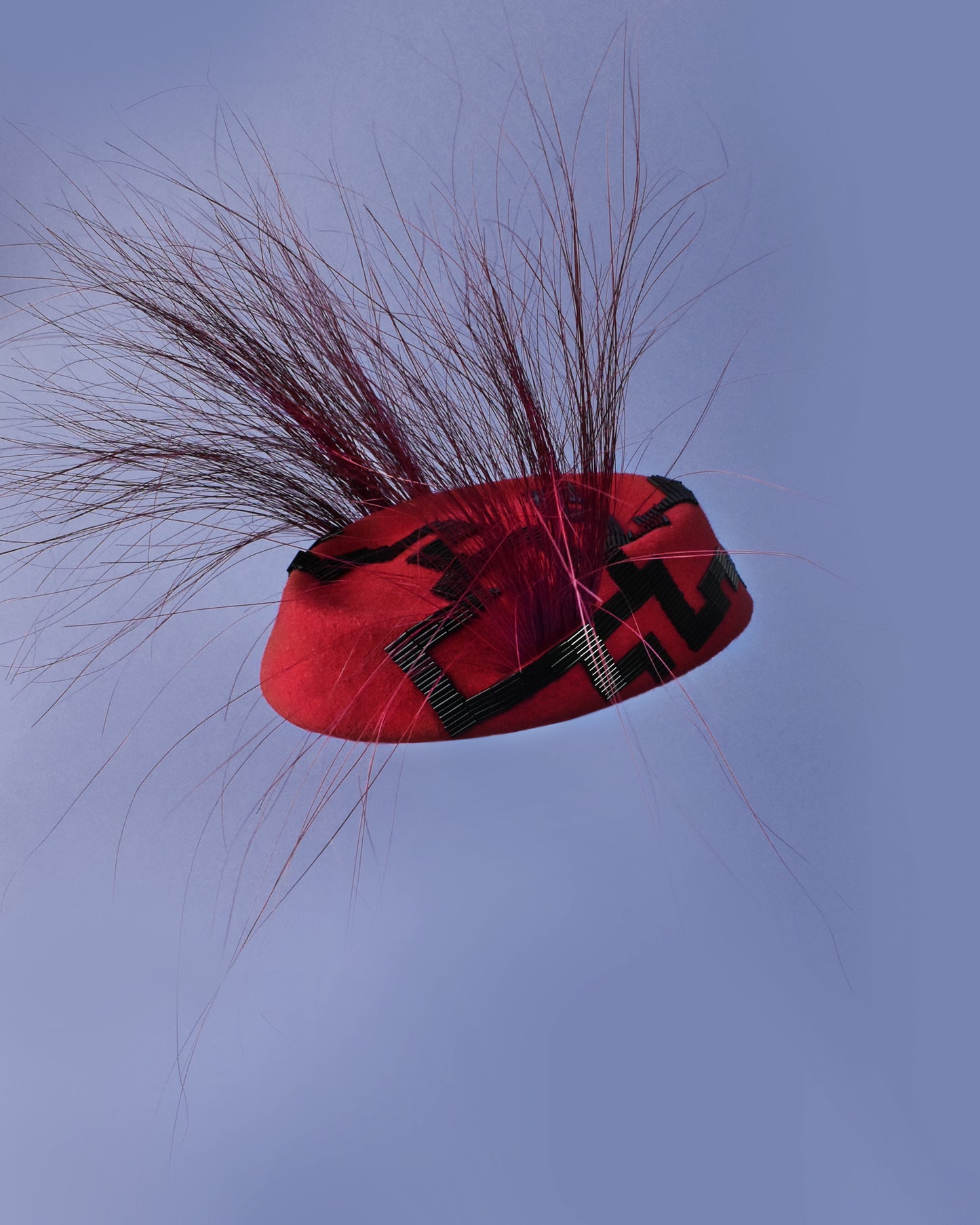 Feather Pillbox Hat