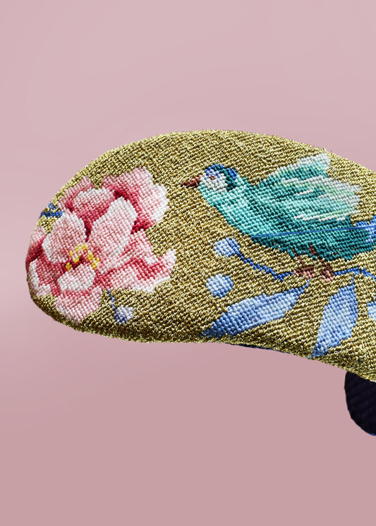 Gold Hand-embroidered Headpiece