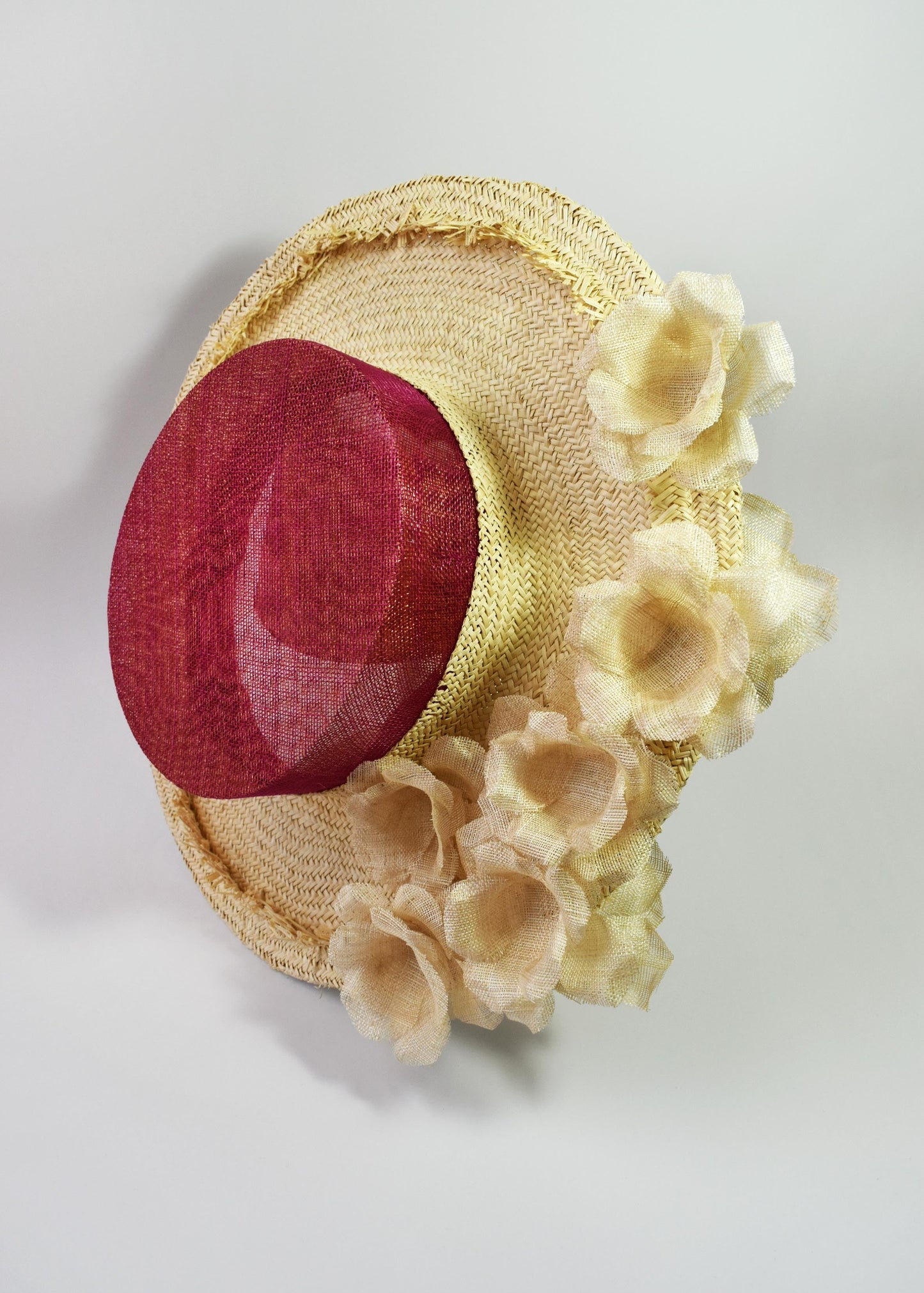 Straw Floral Boater Hat