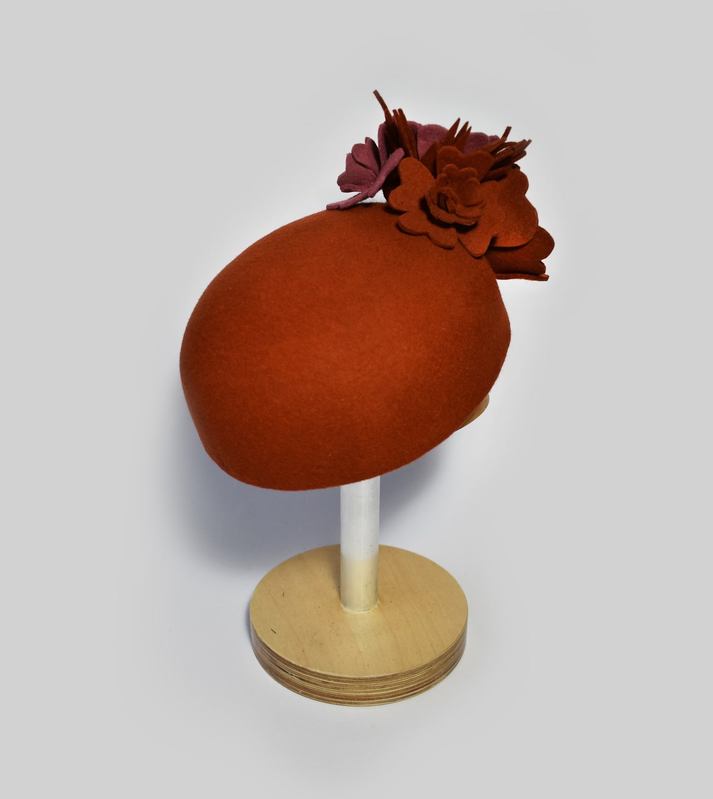 Wool Felt Hat with Flowers