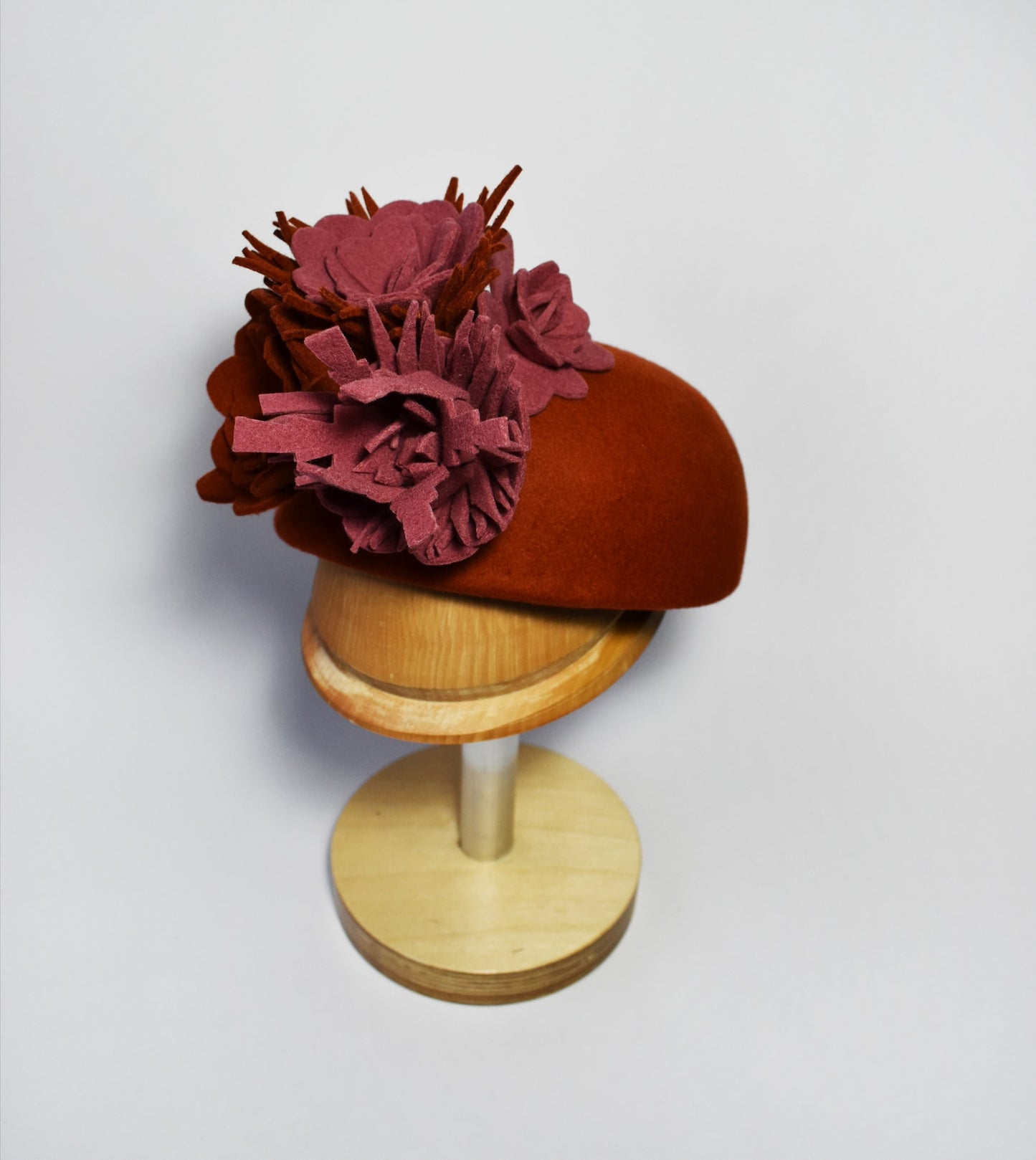 Wool Felt Hat with Flowers